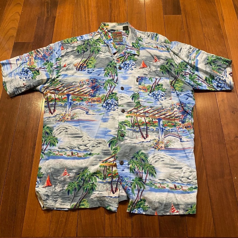 VINTAGE Pineapple Connection Shirt Hawaiian Camp Tropical SS